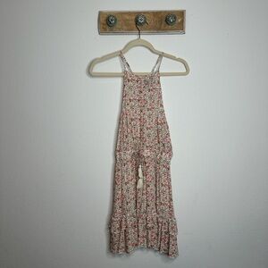 Aakaa Floral Strappy Dress with Pink and Green Accents